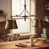 BZ Visual Comfort Double metal Shade Fixture Silver & Brass, Sku: 032719