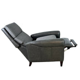 Hancock and Moore Recliner, Combination of Leather and Fabric Upholstery