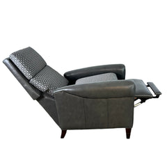 Hancock and Moore Recliner, Combination of Leather and Fabric Upholstery