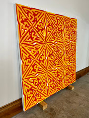 Sunny Gibbons Original Art, "Shield" Oil On Canvas, Abstract, New Work, sku: 032737