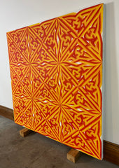 Sunny Gibbons Original Art, "Shield" Oil On Canvas, Abstract, New Work, sku: 032737