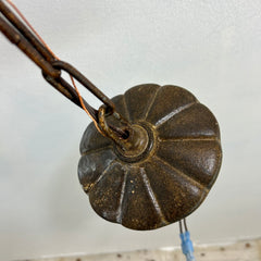 Chandelier with Oxidized Metal Eight-Arm, Basket Top