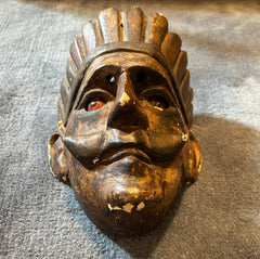 Guatemalan Wood Tribal Mask, Vintage