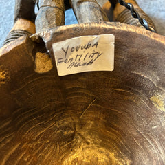 Yaruba Fertility Mask, Hand Carved Wood, Primitive