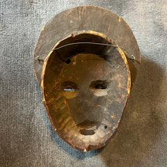 Primitive African Tribal Mask, Big Teeth, Wood Hand Carved