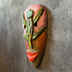 Hand Carved Painted Mask, Wood