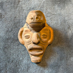 Ceramic Tribal Mask, Two Faces