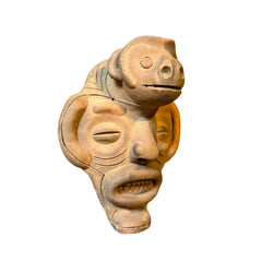 Ceramic Tribal Mask, Two Faces