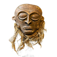 Chokwe Vintage Mask, Hand Carved, Wood, Beard