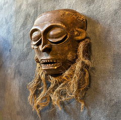 Chokwe Vintage Mask, Hand Carved, Wood, Beard