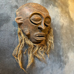 Chokwe Vintage Mask, Hand Carved, Wood, Beard
