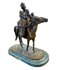 Bronze Table Sculpture, Farewell Kiss, Artist: undetermined, possibly Eugeny Alexandrovitch Lanceroy.