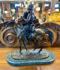Bronze Table Sculpture, Farewell Kiss, Artist: undetermined, possibly Eugeny Alexandrovitch Lanceroy.