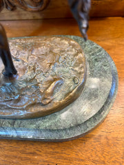 Bronze Table Sculpture, Farewell Kiss, Artist: undetermined, possibly Eugeny Alexandrovitch Lanceroy.