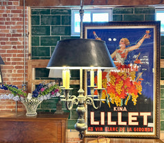 Visual Comfort 4 arm French Bouillotte Chandelier with metal shade