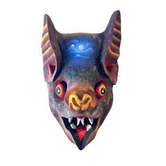 "Arte Baruca" Costa Rican Bat Mask, Hand Carved, Painted, Wood, Signed