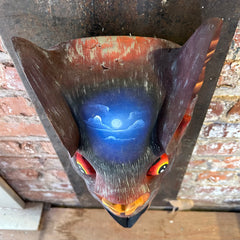 "Arte Baruca" Costa Rican Bat Mask, Hand Carved, Painted, Wood, Signed