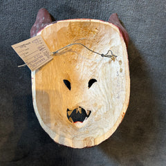 "Arte Baruca" Costa Rican Bat Mask, Hand Carved, Painted, Wood, Signed