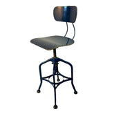 Drafting Stool, Bentwood, Blue, Vintage