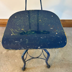 Drafting Stool, Bentwood, Blue, Vintage