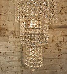 Schonbek 12 Tier Torpedo Shaped Crystal Chandelier, Tall, Vintage, sku: 032838