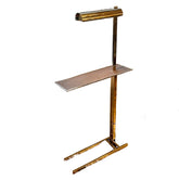 Floor Lamp in Chrome & Leather with Serving Tray, sku: 032804