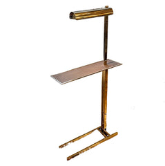 Floor Lamp in Chrome & Leather with Serving Tray, sku: 032804