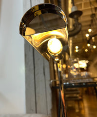 Floor Lamp in Chrome & Leather with Serving Tray, sku: 032804