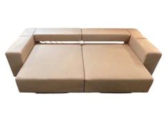 Sofa Sleeper, Wool Crepe Soft Beige Color, Contemporary Style