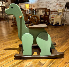 Handcrafted Wooden Kid's Dino Rocker by Don Archer, New, sku: 032826