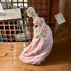 Goldscheider Figurine Young Lady in Pink Dress, Ceramic, Antique, sku: 032834