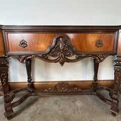 Excel Mfg. Co. Antique Sideboard Buffet, Three Drawers, Elaborate Detail, Sku: 032843