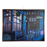 Jeremy Vlican, M's Pub Nocturne Painting, Oil Canvas, sku: 032841