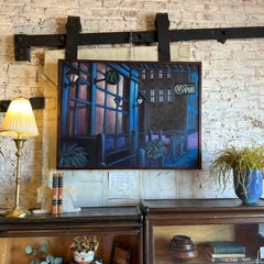 Jeremy Vlican, M's Pub Nocturne Painting, Oil Canvas, sku: 032841