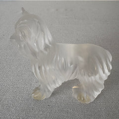 Lalique Crystal Dog Made in France Signed, Yorkshire Terrier, Sku: 033304