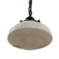 BZ / Visual Comfort Milk Glass School House Pendant, Pewter, sku: 032880