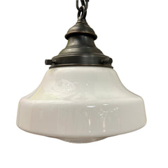 BZ / Visual Comfort Milk Glass School House Pendant, Pewter, sku: 032880