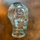Vintage Green Glass Male Head Object, sku: 032830