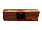 Hand Painted Asian Style Box, Red, Arched Top, Hand Painted Detail, Leather, sku: 032888