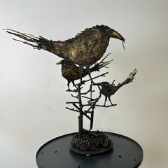 Three Gilded Ravens, Metal Sculpture by James Bearden