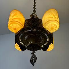 Beardslee Williamson & Co. Polychrome Art Deco Slip Shade Chandelier, sku: 032871