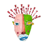 Bill Hickman Art Mask, Painted Metal, sku: 30239