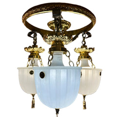 Tri Globe Fixture, Polished Brass and Milk Glass, sku: 032911