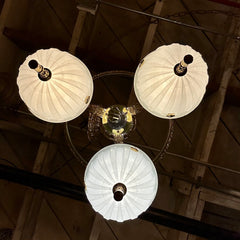 Tri Globe Fixture, Polished Brass and Milk Glass, sku: 032911