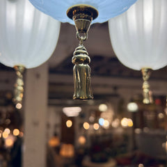 Tri Globe Fixture, Polished Brass and Milk Glass, sku: 032911