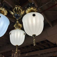 Tri Globe Fixture, Polished Brass and Milk Glass, sku: 032911