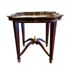 JD Young and Sons Side Table, Mahogany and Brass, sku: 032910
