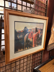 Wall Art, Artist Unknown, Framed Print, Native American and Horse, sku: 032907