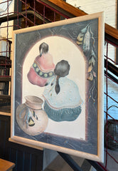 Connie Baker, Wall Art, 2 Native American Women with Pottery, Stucco on Canvas, sku: 032909