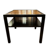 Edward Wormley for Dunbar, Two Tier End Table with Brass Detail on Feet, Mahogany, sku: 032905